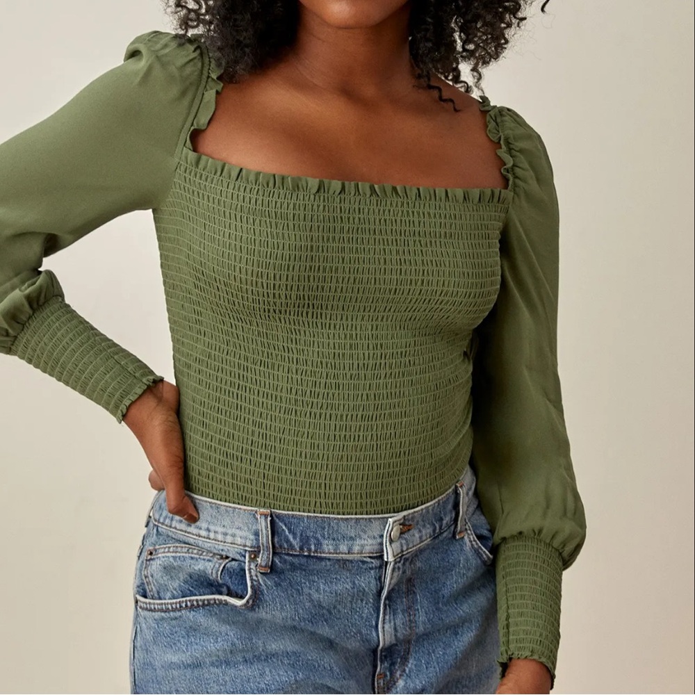 Reformation Pinto Smocked Top
